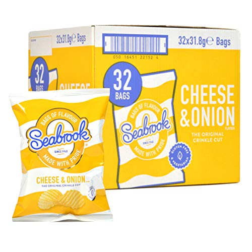 Seabrook Crinkle Cut Cheese & Onion Box: 32 Bags of crisps