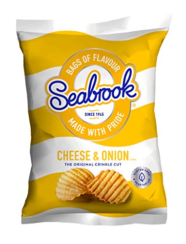 Seabrook Crinkle Cut Cheese & Onion Box: 32 Bags of crisps
