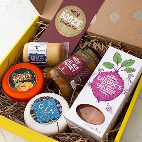 The Boozie Cheese Gift Box. A Delicious Alcohol Inspired Cheese Selection Box. The Perfect Luxury Hamper Box. Food Gifts Really Do Make The Best Gifts. The Chuckling Cheese Company.