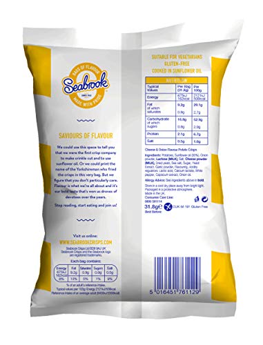 Seabrook Crinkle Cut Cheese & Onion Box: 32 Bags of crisps