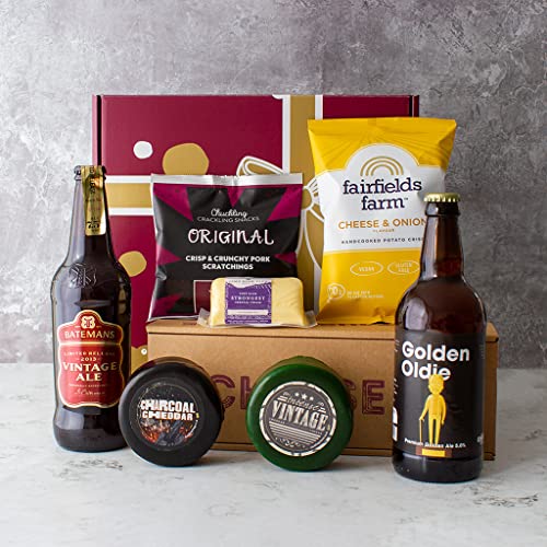 Vintage Cheese Gift Hamper.Food Hamper for That Golden Oldie. Perfect Food Gifts for Men and Women. Unusual Gifts Packed Full of Vintage Inspired Gifts.