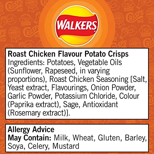 Walkers Roast Chicken Crisps Box, 32.5 g (Case of 32)