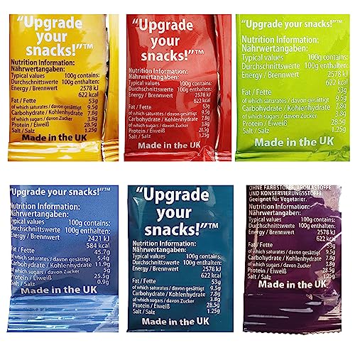 New York Delhi ViPnuts, Selection Box (18 x 63g) 6 Flavours, Hot and Lemon Chilli, BBQ, Honey and Mustard, Classic and Dry Roasted Flavoured Peanut, High Protein. 3 x 63g of Each Flavour. 18 Packs