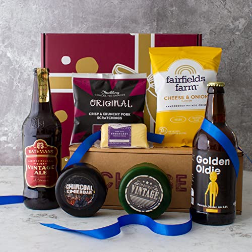 Vintage Cheese Gift Hamper.Food Hamper for That Golden Oldie. Perfect Food Gifts for Men and Women. Unusual Gifts Packed Full of Vintage Inspired Gifts.