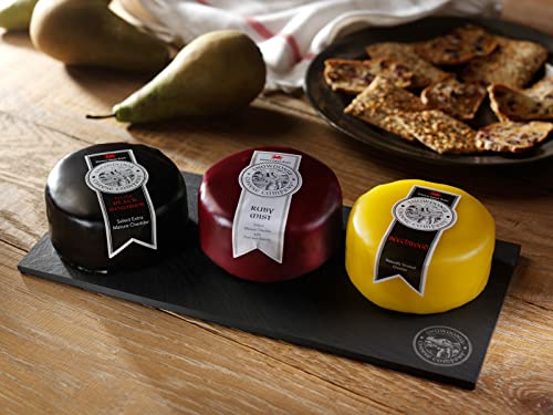 Snowdonia Cheese Company Slate Cheese Board Including Black Bomber, Beechwood & Ruby Mist 200g Truckles
