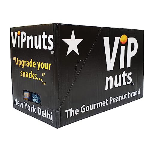 New York Delhi ViPnuts, Selection Box (18 x 63g) 6 Flavours, Hot and Lemon Chilli, BBQ, Honey and Mustard, Classic and Dry Roasted Flavoured Peanut, High Protein. 3 x 63g of Each Flavour. 18 Packs
