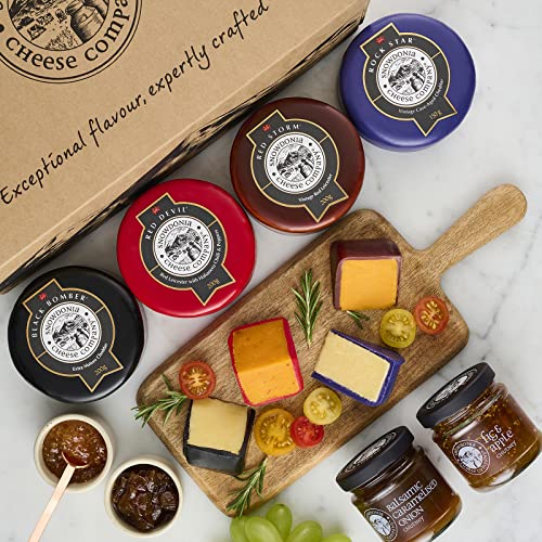 Snowdonia Cheese Company | Cheese & Chutney Deli Gift Box | 4 Luxury Snowdonia Cheeses & 2 Snowdonia Crafted Chutneys