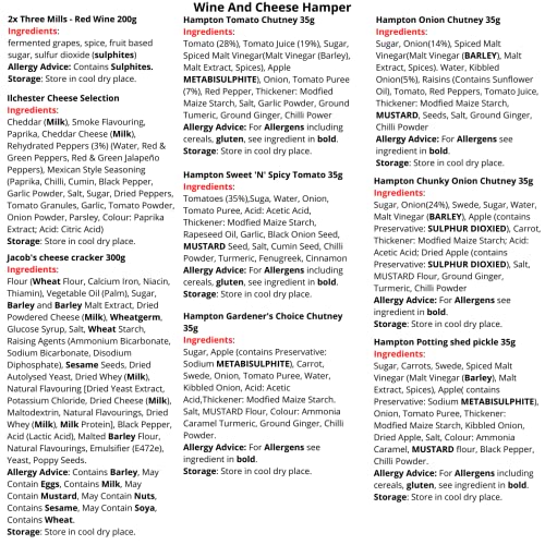 Naras Wine and Cheese Hamper Gifts- 2x Red Wine, Crackers, Ilchester Cheese and Chutney Gift Set - Food Hampers & Gourmet Gifts, Red Wine Gift Set, Birthday Hampers for Men, Couples, Teachers Gifts