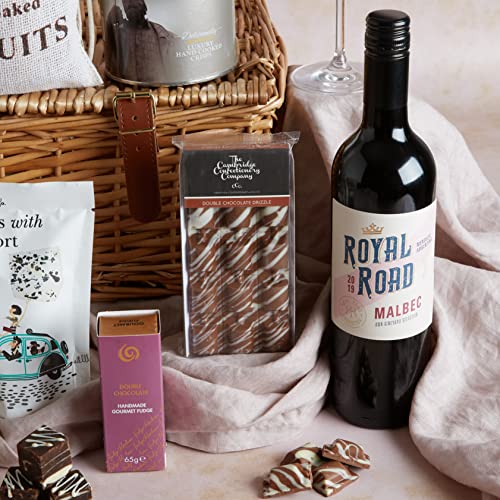 The Gourmet Collection Gift Hamper - Food Hampers & Gourmet Gift Baskets - Food and Wine Hamper - Packed in a Large Traditional Wicker Basket