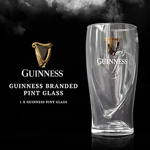 Guinness Gifts, Official Guinness Beer Gift and Chocolate Mens Hamper - 1x Guinness 330ml, Guinness Glass, Milk Chocolate, Caramel Fudge - Christmas Guinness Gifts For Men, Beers Hampers - Irish Gifts
