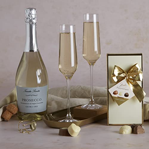 Prosecco & Chocolates Hamper - Indulgent Belgian Truffles & Prosecco Wine Gift Set | Prosecco Gifts For Women, Hampers & Gourmet Gifts For Women, Birthdays, Anniversaries, Easter, By Clearwater Hampers