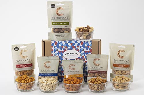 Cambrook Ultimate Nuts & Snacks Hamper - Includes A Variety Of Peanuts, Cashews, Truffle Nuts, Giant Corn & More - Hamper Exclusive to Burmont's