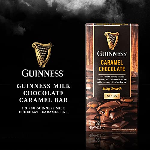 Guinness Gifts, Official Guinness Beer Gift and Chocolate Mens Hamper - 1x Guinness 330ml, Guinness Glass, Milk Chocolate, Caramel Fudge - Christmas Guinness Gifts For Men, Beers Hampers - Irish Gifts