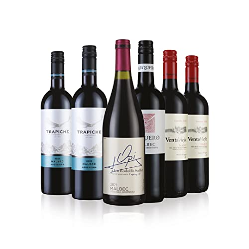 Laithwaites Top Selling Malbec Mix, Red Wine Case, 6 Bottles (75cl) - 13% - 14% ABV - Argentinian & Spanish Malbec - Includes Opi, Trapiche Vineyards & More