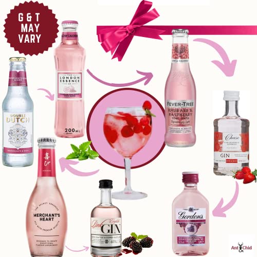 The Pink Gin Gift Set Hampers for Women, Birthday Gin Gifts for her with Chocolate Gifts for Her - The BestFriend Gifts for Women