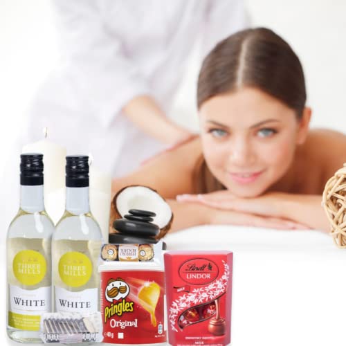 White Wine Gift Set With Chocolate, Alcohol Hamper Gift for Men and Women, Christmas Gifts for Her, Birthday Gifts For Her