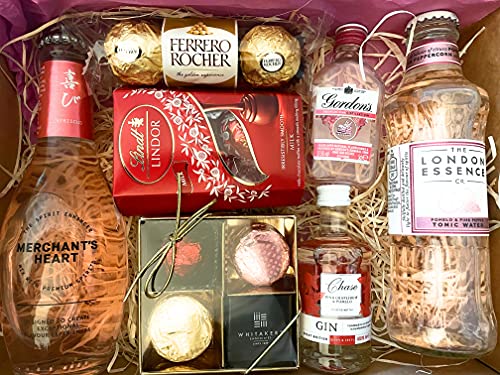 The Pink Gin Gift Set Hampers for Women, Birthday Gin Gifts for her with Chocolate Gifts for Her - The BestFriend Gifts for Women