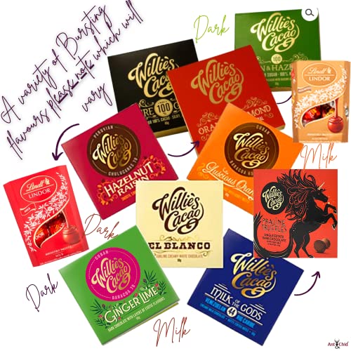 Prosecco Pink Rose Wine with Assorted Chocolates Hamper Bundle Gift - Ideal Christmas Giftset for Women