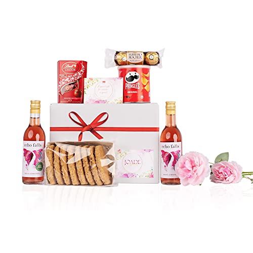 Rose Wine Gift Set With Chocolate, Alcohol Hamper Gift for Men and Women, Christmas Gifts for Her, Birthday Gifts For Her