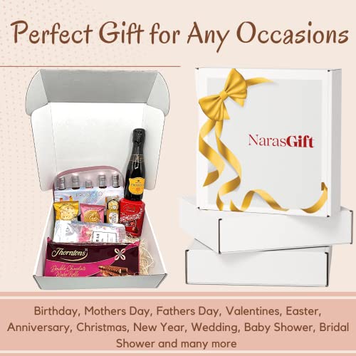 Prosecco Gifts for Women - Prosecco Gift Set, Wine Gift Set, Birthday Hamper for Women, Alcohol Gift Hamper, Thank You Teacher Gifts - Wine and Chocolate Gift Set, Prosecco Toppers, Biscuits