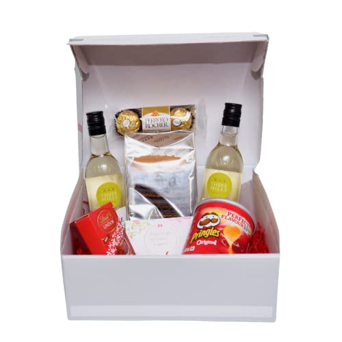 White Wine Gift Set With Chocolate, Alcohol Hamper Gift for Men and Women, Christmas Gifts for Her, Birthday Gifts For Her