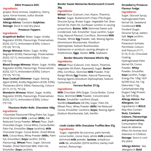 Prosecco Gifts for Women - Prosecco Gift Set, Wine Gift Set, Birthday Hamper for Women, Alcohol Gift Hamper, Thank You Teacher Gifts - Wine and Chocolate Gift Set, Prosecco Toppers, Biscuits