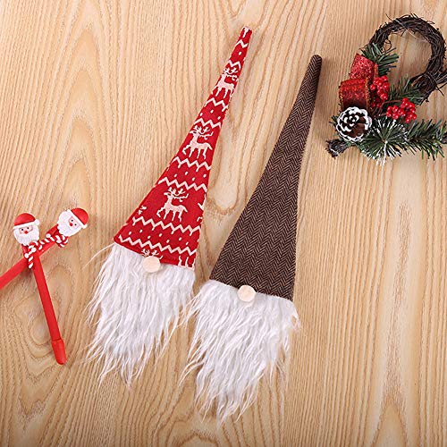 5pcs Christmas Wine Bottle Covers Bags Felt Christmas Gnomes Wine Bottle Topper Cover Wine Bottle Sweater Bottle Dress Cap Ornament Set for Christmas Table Decorations Festival Dinner Party Xmas Gifts
