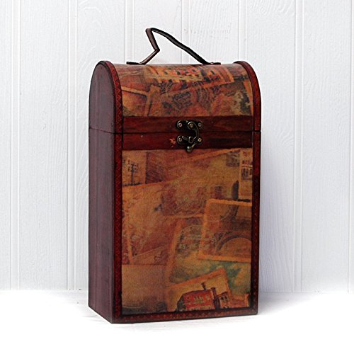 The Premium Clarendon Vintage Wooden Chest Hamper with 750ml Montanas Red Wine and Snacks - Ideal Present for Birthdays, Anniversaries, Retirement