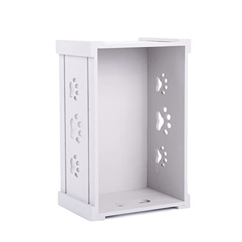 Paw Shaped Cutout Dog Toys Chest Gift Hampers Storage Collection Box Wooden Crates Gift Hampers (Grey, Large)