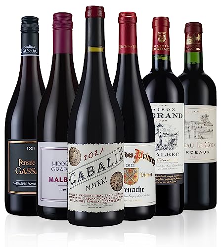 Laithwaites Best of French Red Wine Selection - Case of 6 Mixed Bottles (75cl) - Includes Cabalie Grenache-based blend, Merlots & Malbecs