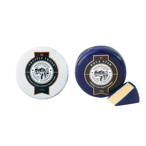 Snowdonia Cheese & Wine Hamper - Rock Star Cave Aged & Truffle Trove Extra Mature Cheddar - Three Mills Reserve Red Wine and Cartwright & Butler Wafers - Hamper Exclusive To Burmont's