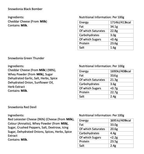 Snowdonia Cheese Company Gift Hamper Containing Three, 200g Truckles - Little Black Bomber, Red Devil & Green Thunder. Also Includes Two Snowdonia Chutneys - Hamper Exclusive To Burmont's