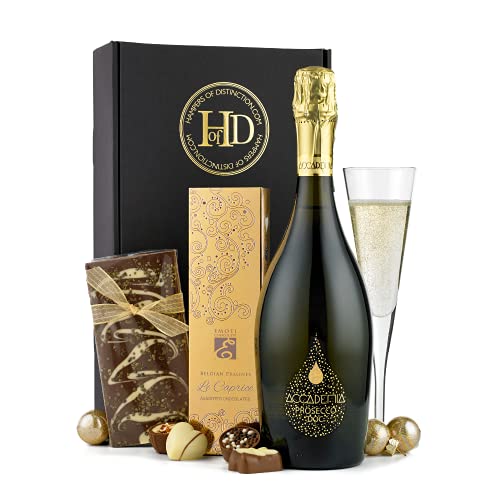 Thornton & France Prosecco & Chocolates Gift Box | Luxury Gift Hamper For Her With Dry White Sparkling Wine & Assorted Chocolate