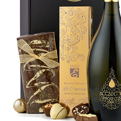 Thornton & France Prosecco & Chocolates Gift Box | Luxury Gift Hamper For Her With Dry White Sparkling Wine & Assorted Chocolate