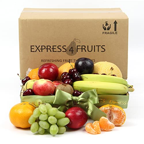 Express4Fruits Farm Delight Fruit Basket - Fruit Gift Baskets and Gift Hampers with Next Day UK delivery with Personal Message attached