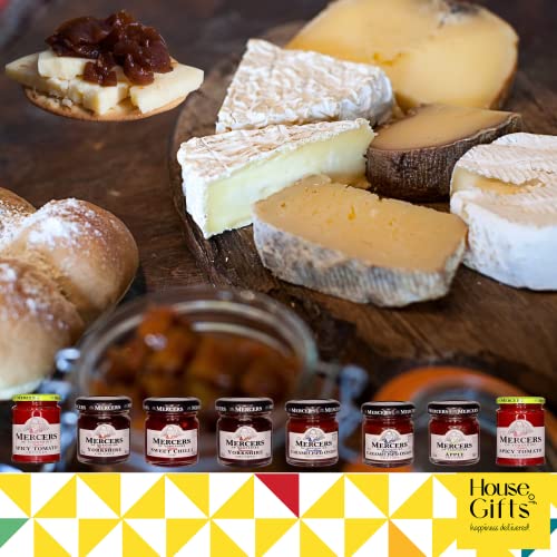 Chutney food hamper gift set compliment for cheese hamper lovers including 8 unique jars of pate including Spicy Tomato, Caremalised Onion, Yorkshire, Apple, & Sweet Chili ideal for cheese board