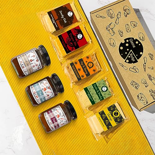 Cheese & Chutney Gift Hamper | Award Winning Cheese Selection | 5 Cheese Wedges 3 Chutneys