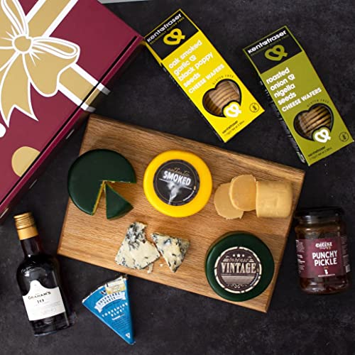 Port and Cheese Gift Hamper - The Ultimate Port Gift Set. Port & Cheese Board Selection Box. Unusual Gifts. Gift Hampers for Couples to Enjoy. The Chuckling Cheese Company.
