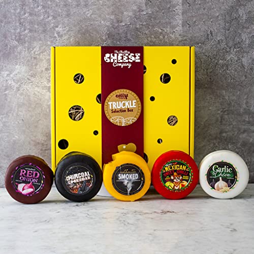 Gourmet Cheese Gift Tray. A Wonderful Selection Box of Five Cheese Perfect for A Birthday Hamper. The Ultimate Unusual Gifts for A Cheese Lover to Enjoy for Lunch. The Chuckling Cheese Company.
