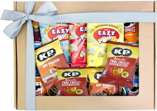 Snack Savoury Hamper Gift Crisps Popcorn Peanuts Box Present Movie Date Night Birthdays Party - Movie Night Snacks