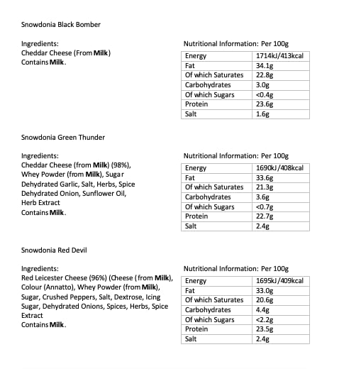 Snowdonia Cheese Company Gift Hamper Containing Three, 200g Truckles - Little Black Bomber, Red Devil & Green Thunder. Hamper Exclusive To Burmont's