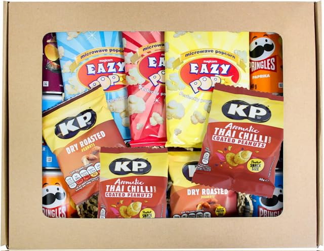 Snack Savoury Hamper Gift Crisps Popcorn Peanuts Box Present Movie Date Night Birthdays Party - Movie Night Snacks