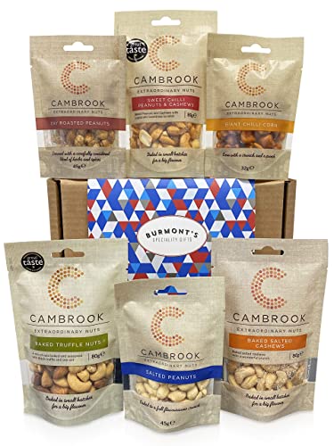Cambrook Ultimate Nuts & Snacks Hamper - Includes A Variety Of Peanuts, Cashews, Truffle Nuts, Giant Corn & More - Hamper Exclusive to Burmont's