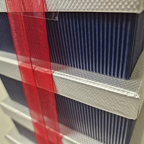 Great British Gift Tower - Gourmet Food Hamper with Award Winning Goodies & Presented in 7 Blue & Silver Gift Boxes - Wrapped with Ribbon