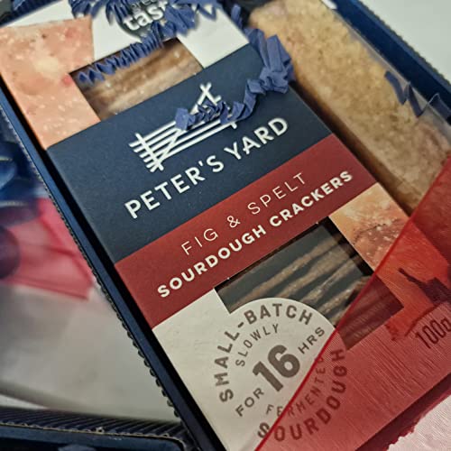 Great British Gift Tower - Gourmet Food Hamper with Award Winning Goodies & Presented in 7 Blue & Silver Gift Boxes - Wrapped with Ribbon