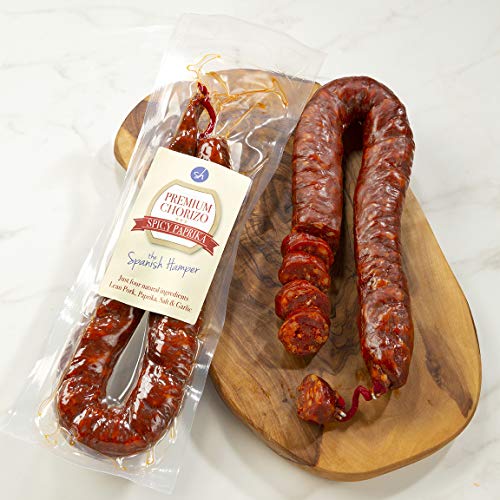1 x Spicy 280g + 1 x Sweet 280g. Cured Chorizo, 100% natural, free from additives. From La Rioja.