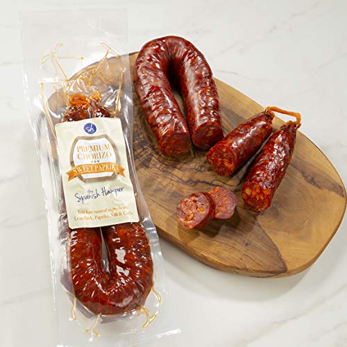 1 x Spicy 280g + 1 x Sweet 280g. Cured Chorizo, 100% natural, free from additives. From La Rioja.
