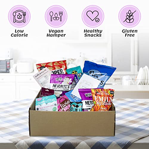 HappyHome Ultimate Hampers Gluten Free Hamper Snack Box-Selection of Healthy Low Calorie Snacks Suitable For Vegans-Contains Dairy Free Chocolate Sweets Biscuits and Savoury Treats Bundled