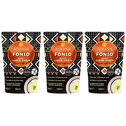 Aduna Organic Fonio Super-Grain | Gluten-Free African Ancient Grains | 3 Pack (3 x 1kg)