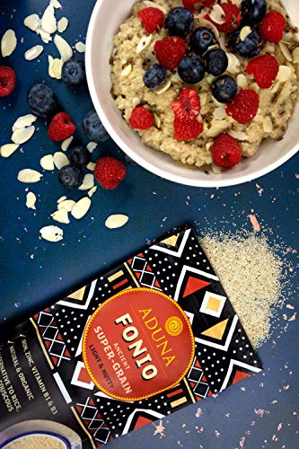 Aduna Certified Organic Fonio Super-Grain | Premium Gluten-Free African Ancient Super-Grain | All Natural Superfood Grain | Six Resealable Pouches 1.5kg (6 x 250g)